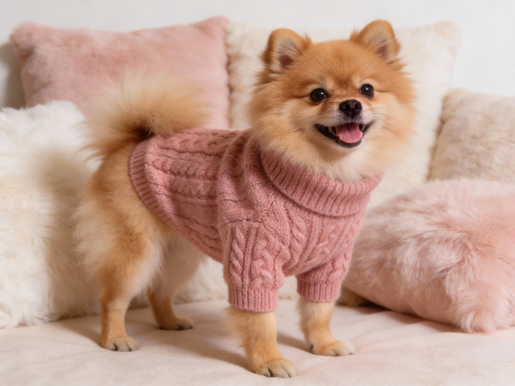 Stickad mjuk polotröja