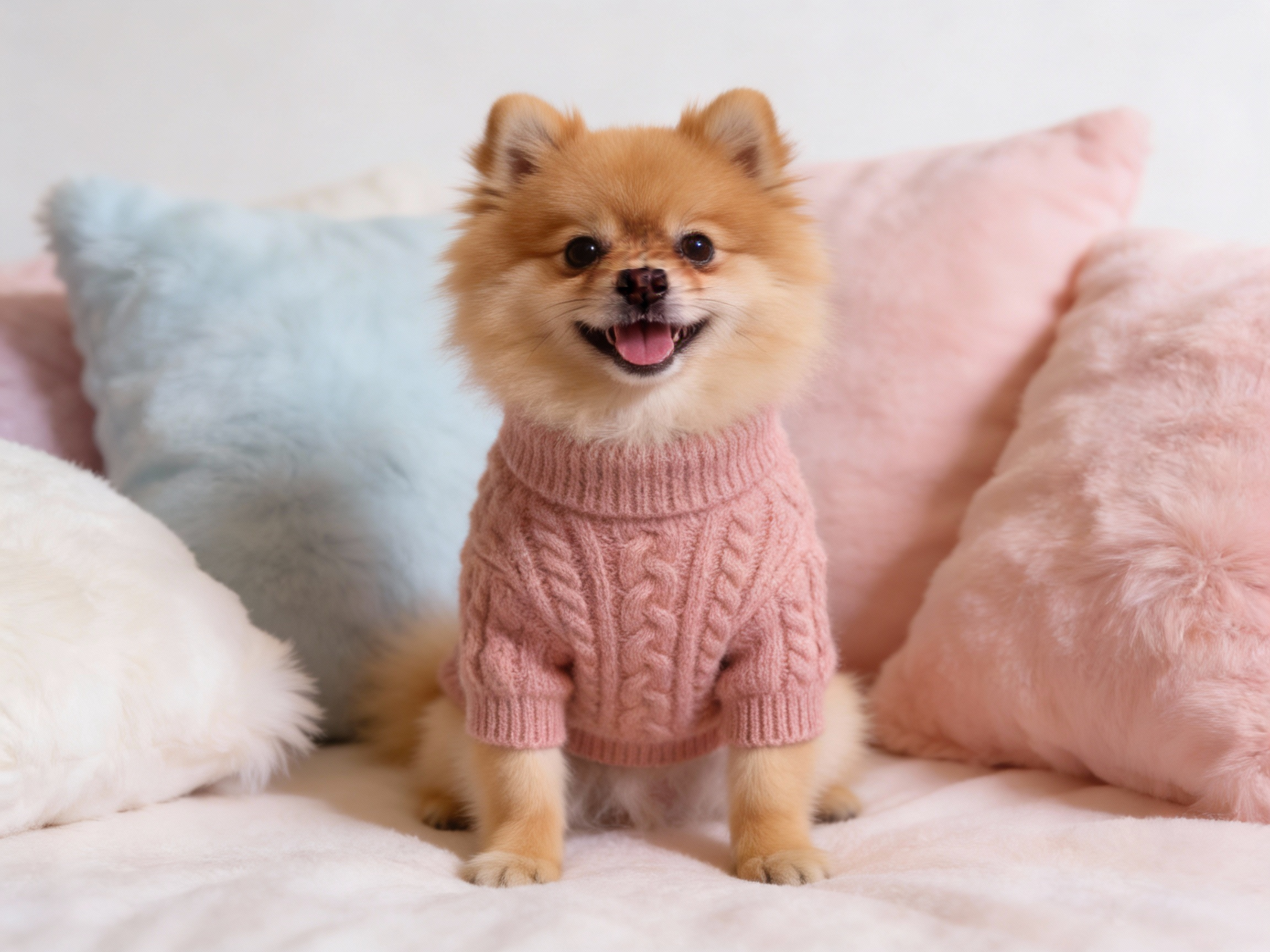 Stickad mjuk polotröja